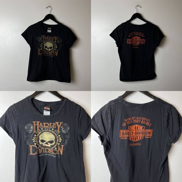 Harley Davidson Florida T Shirt Womens Black Medium M Made In USA Graphic Tee - Picture 10 of 16